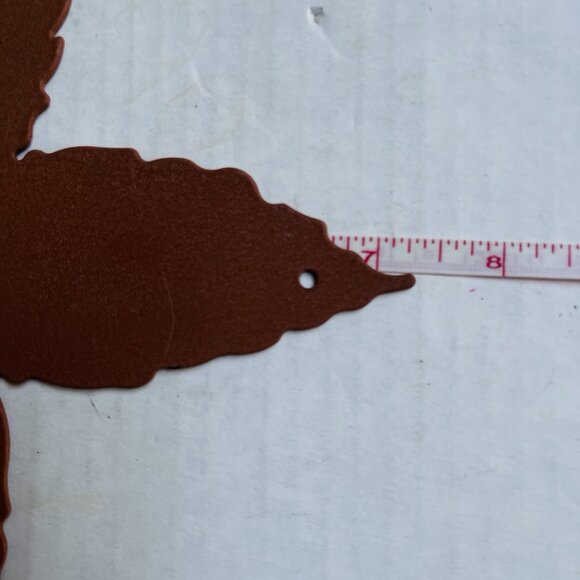 Set of 2 Cast Iron Maple Leaf Shape Coat Hooks Wall Art Decor Rust Color - Picture 5 of 5